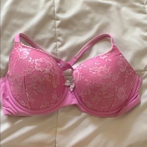 Pink Lace embellishments Victoria Secret bra